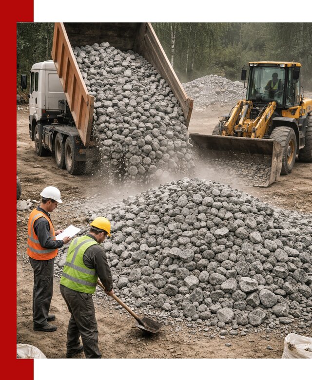 Гранитный щебень фракция 70-150 доставка в Новоуральске