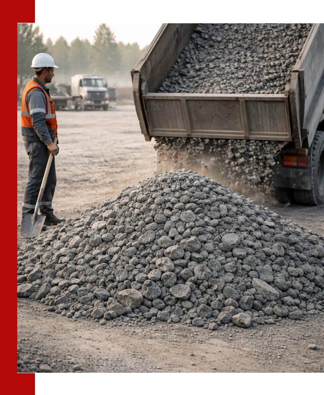 Гранитный щебень фракции 100–201 для строительства в Новоуральске