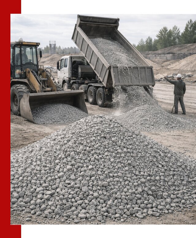 Доставка известнякового щебня фр. 5–20 в Новоуральске