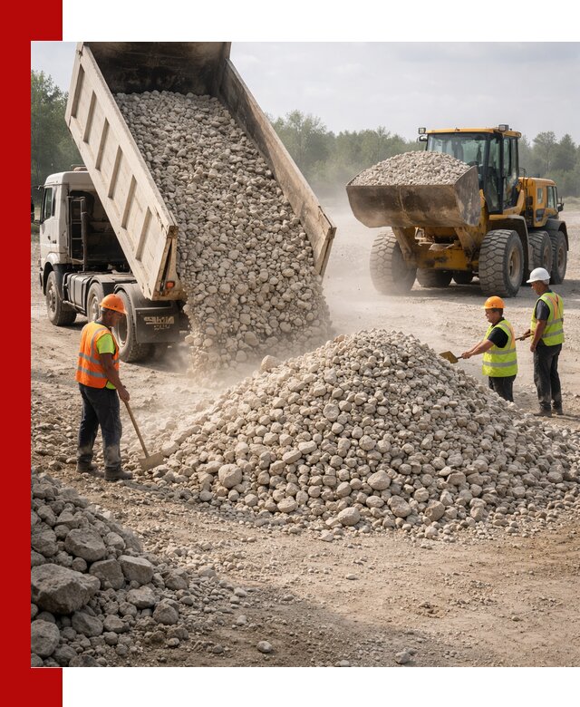 Доставка известнякового щебня фр. 40-70 в Новоуральске