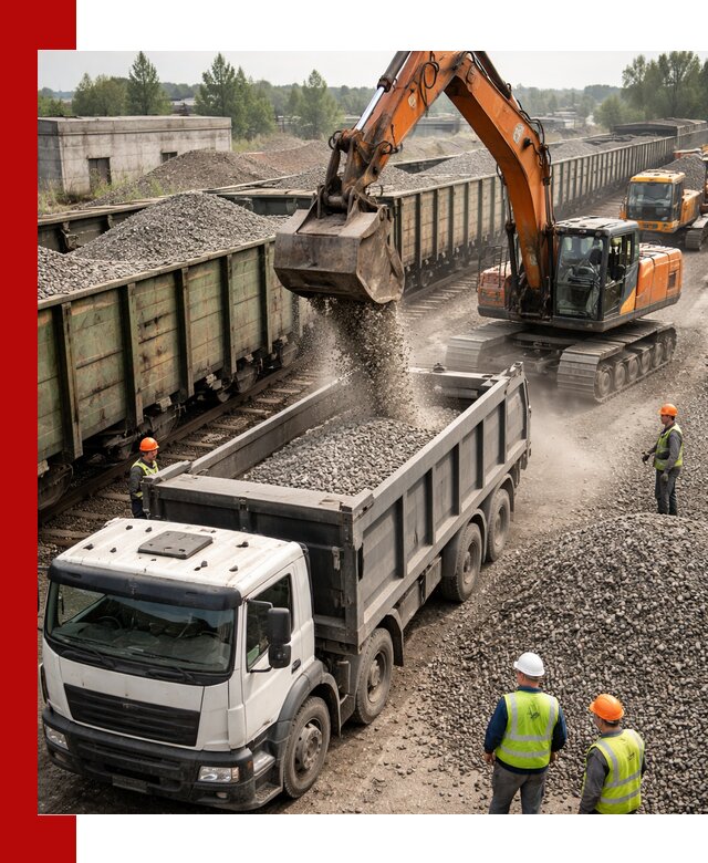 Железнодорожный щебень фракция 25–60 для поставок в Новоуральске