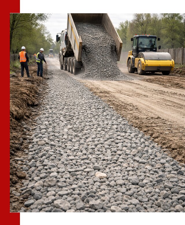 Доставка щебня для отсыпки дорог в Новоуральске высокого качества