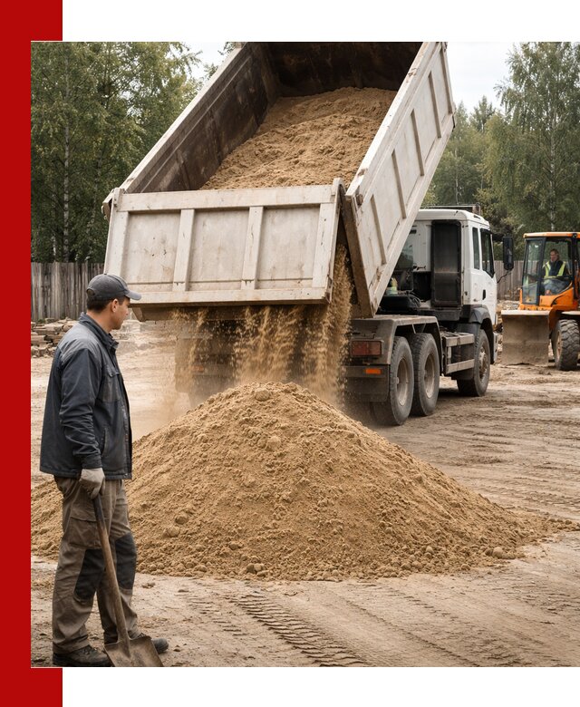 Доставка и продажа песка с разгрузкой в Новоуральске