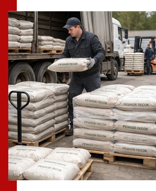Речной песок в мешках с доставкой в Новоуральске