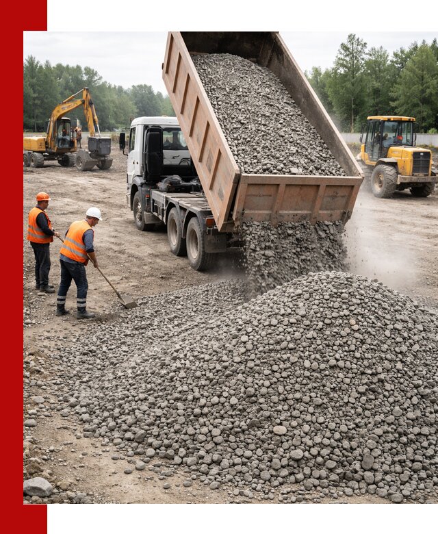 Доставка гравия фракции 40-70 в Новоуральске оптом и в розницу