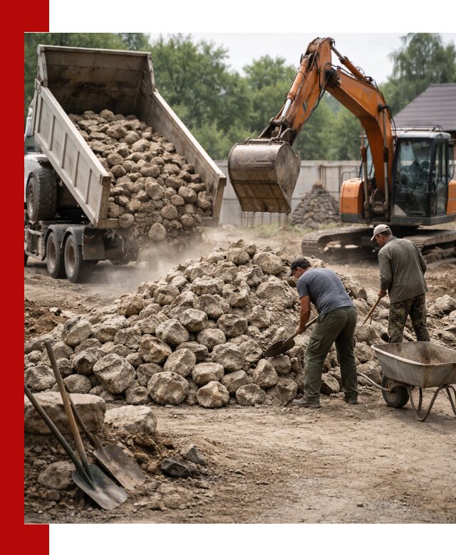 Доставка и разгрузка бутового камня в Новоуральске