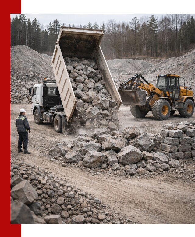 Доставка и продажа бутового гранитного камня в Новоуральске