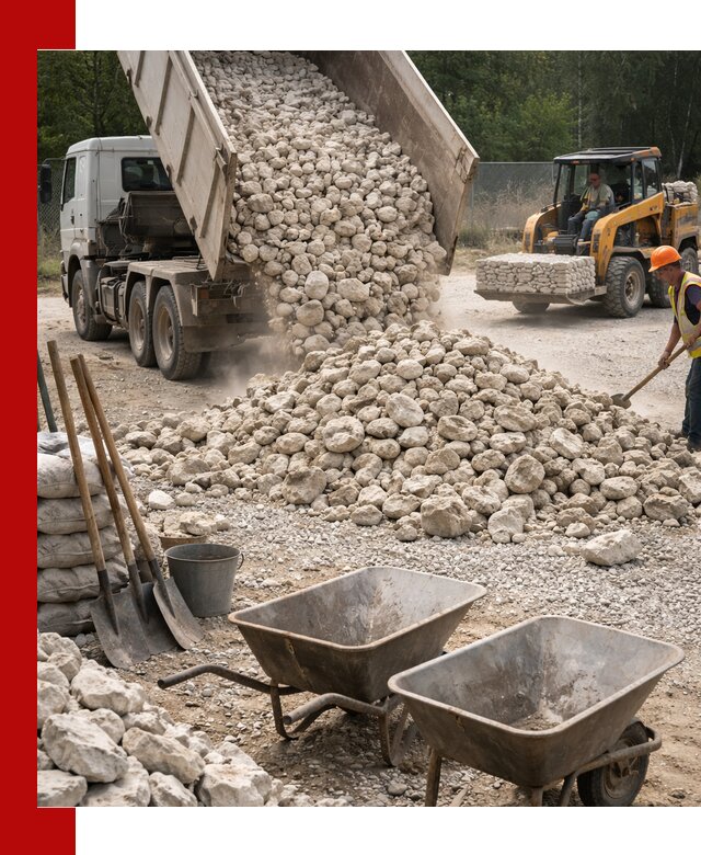 Доставка и продажа бутового известнякового камня в Новоуральске