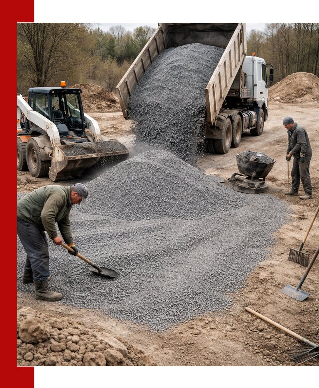 Отсев для подсыпки в Новоуральске — доставка и подсыпка на участок