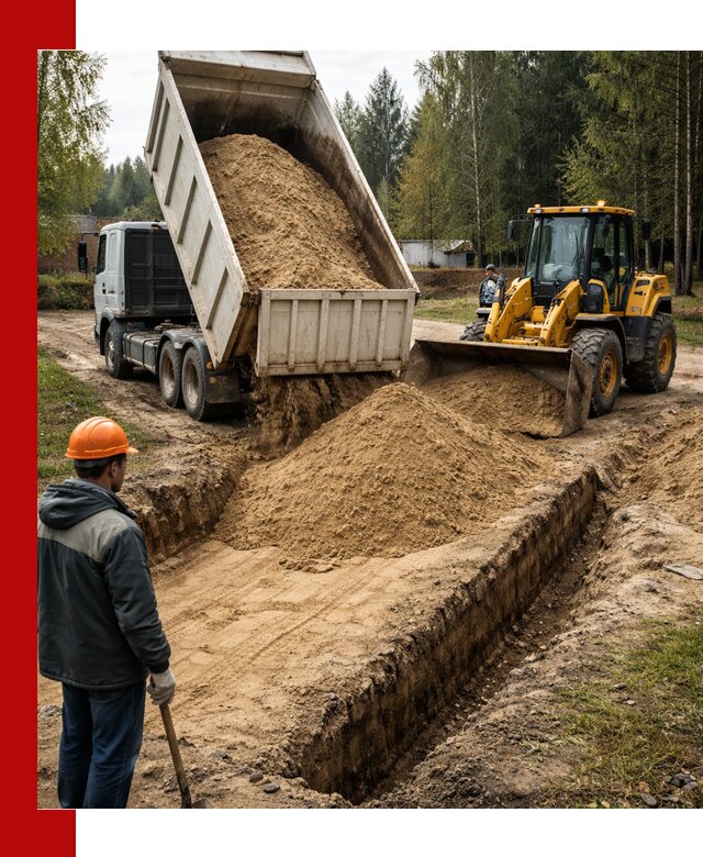 Доставка песчаного грунта в Новоуральске для строительных работ