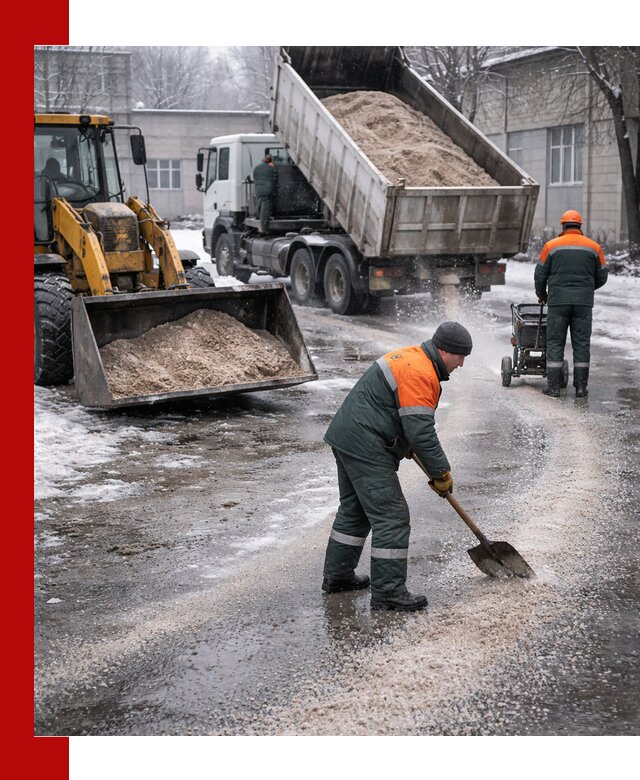 Реагент против гололеда с доставкой и нанесением в Новоуральске